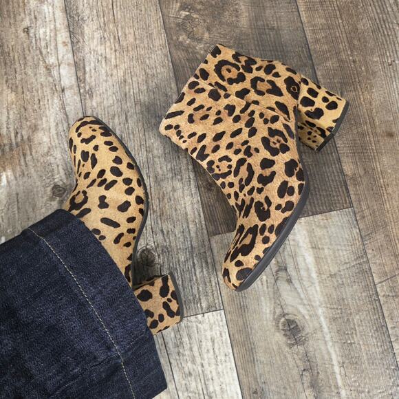 Earthies Shoes - Leopard Calf Hair Ankle Boots Block Heel 90s Y2K Fall Earthies Earth Size 7 1/2